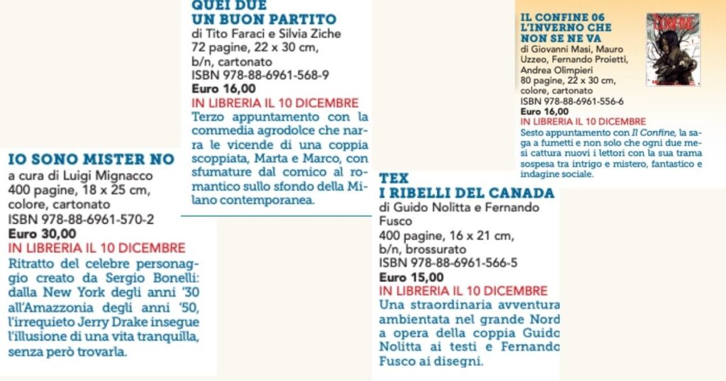 Bonelli Libraria Uscite 10 Dicembre