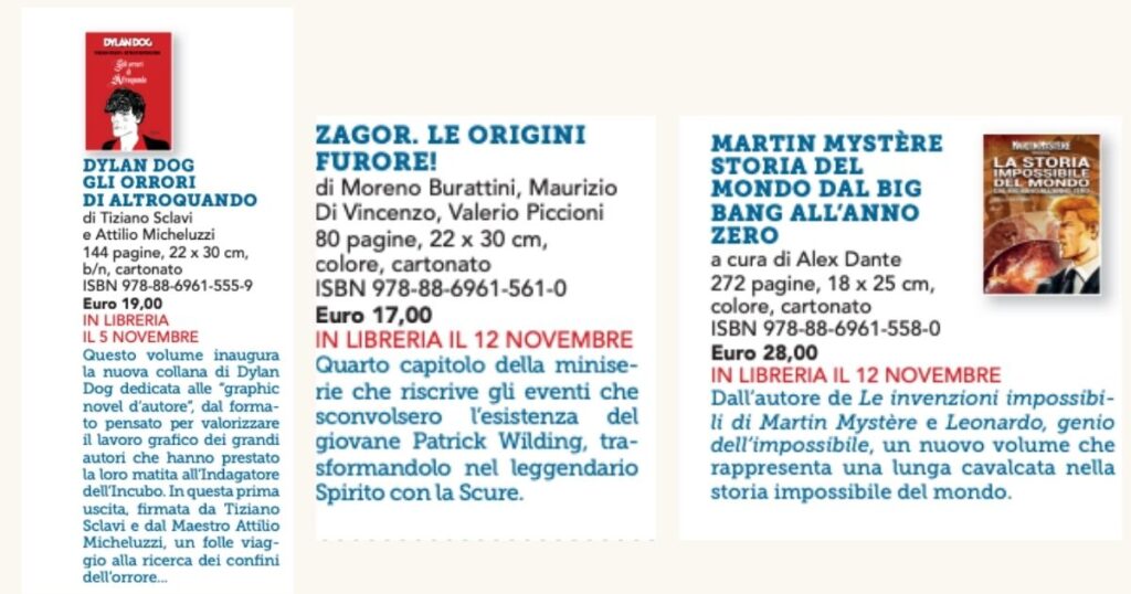 Bonelli Libraria Uscite 5 12 Novembre