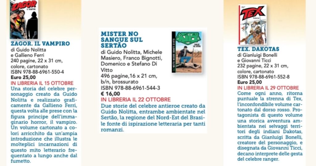 Sergio Bonelli Novità Ottobre 2020